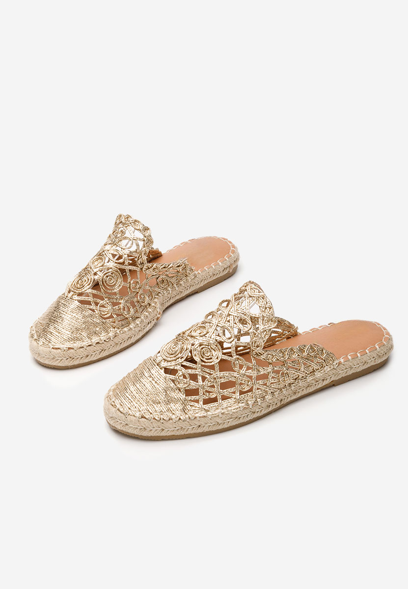 Zlaté dámské pantofle Nathaly