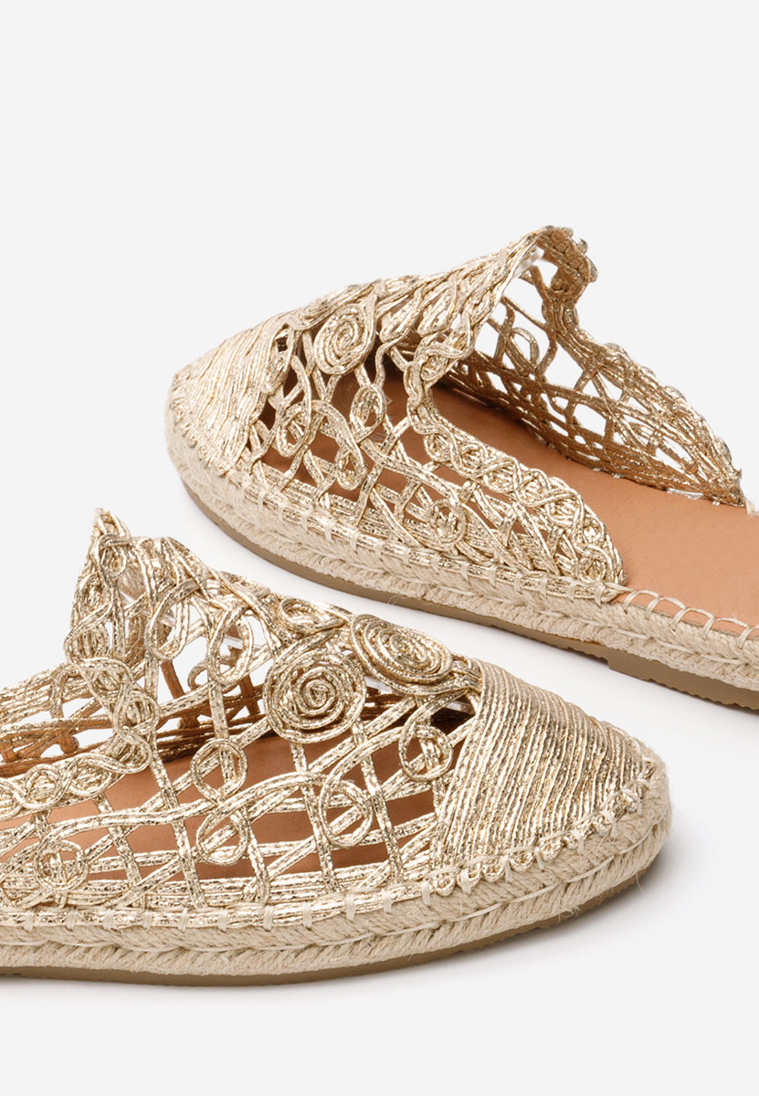 Zlaté dámské pantofle Nathaly