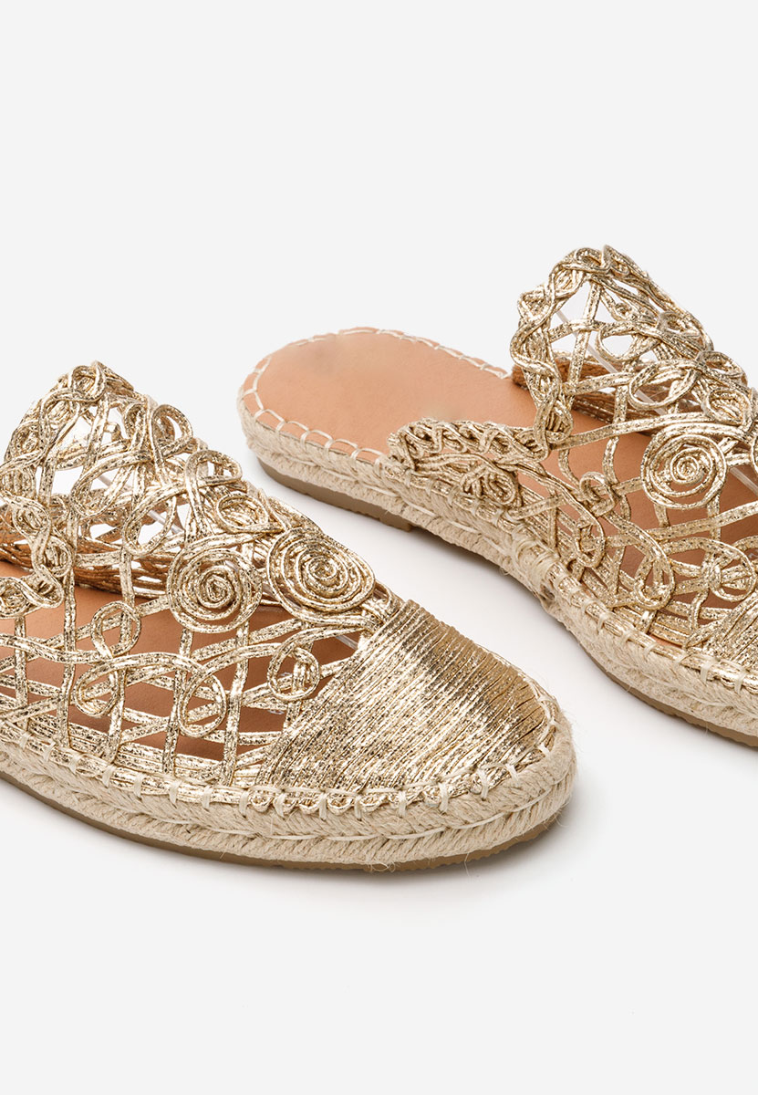 Zlaté dámské pantofle Nathaly