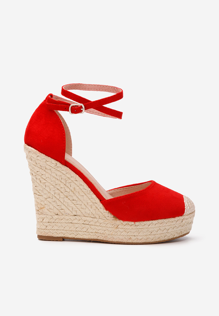 Červené sandály espadrilky Saniza