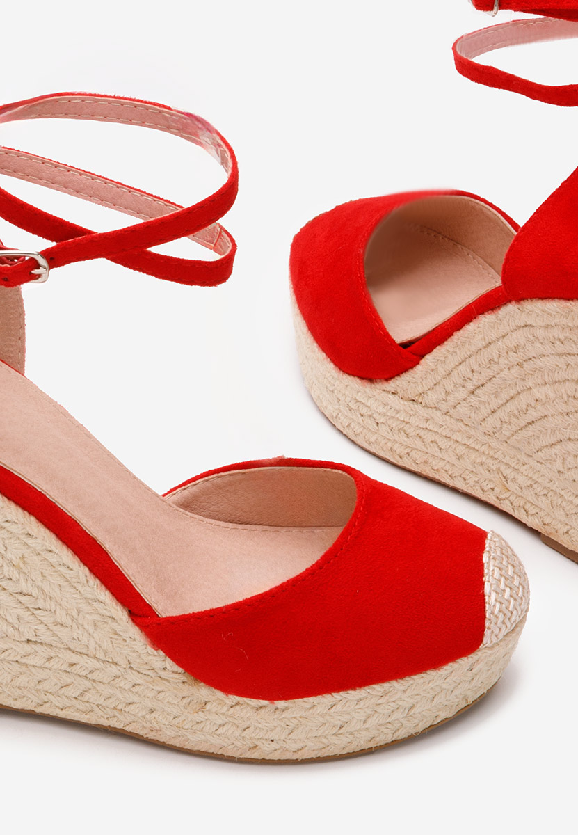 Červené sandály espadrilky Saniza