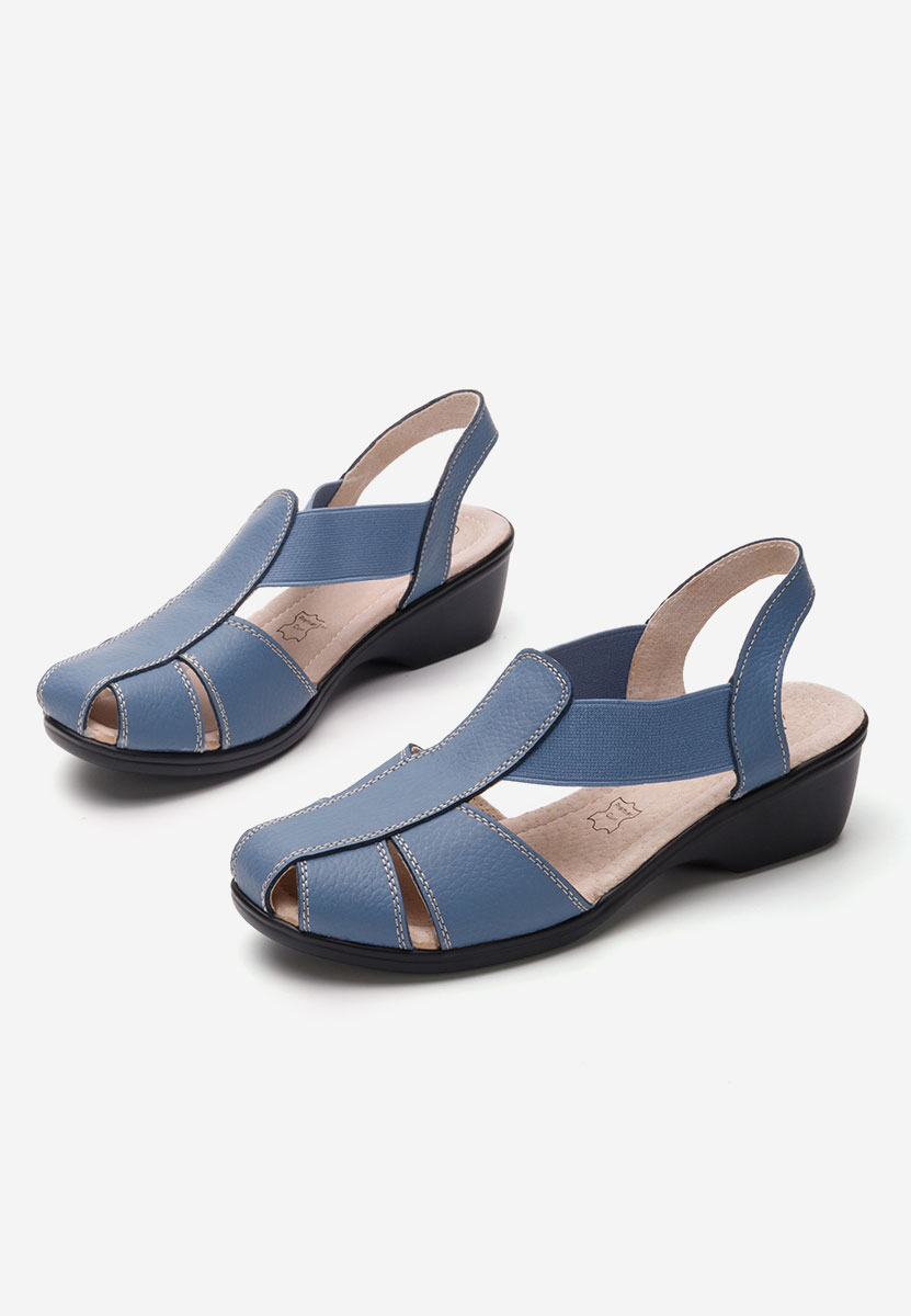 Modré sandály na podpatku Melona V4