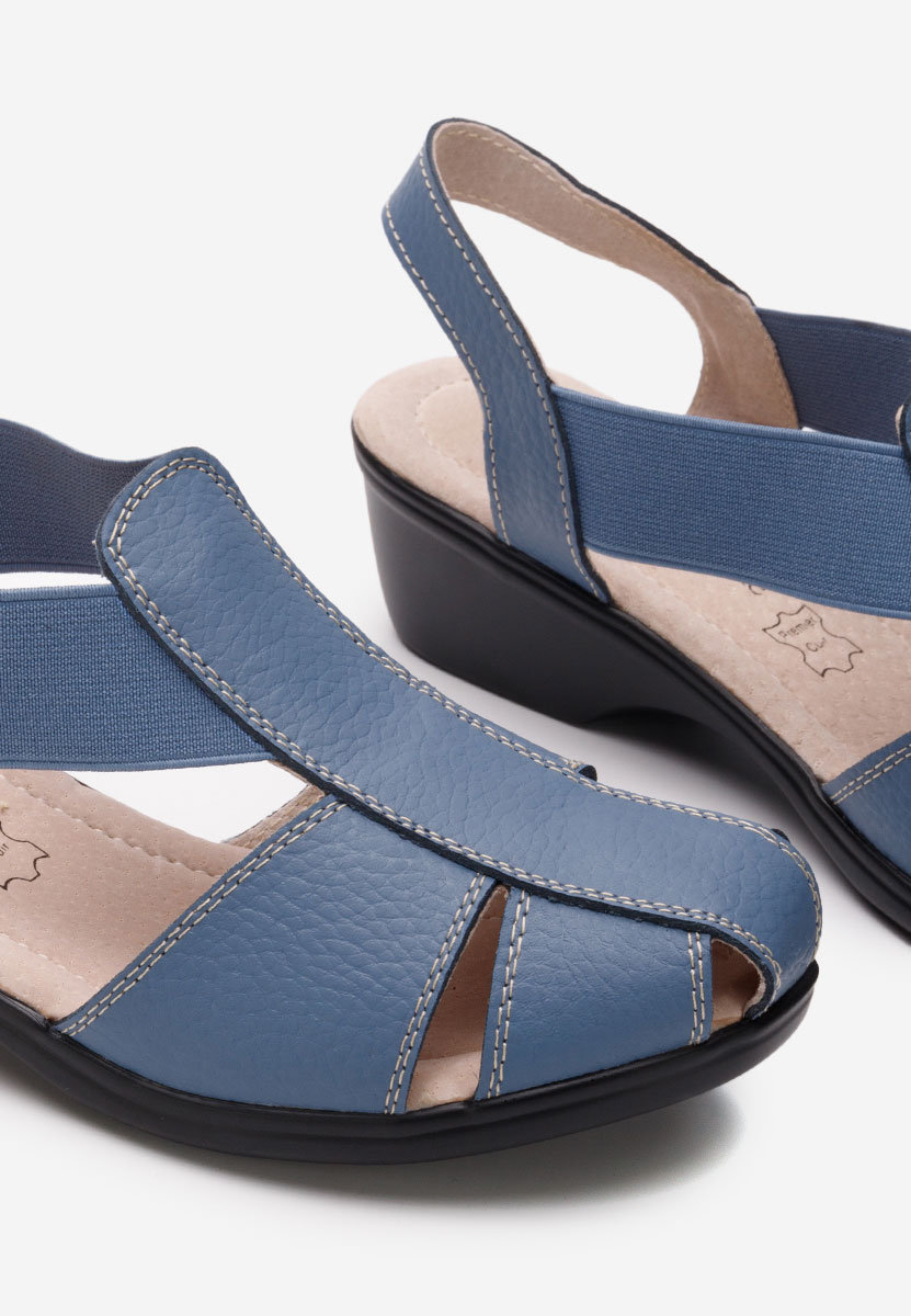 Modré sandály na podpatku Melona V4