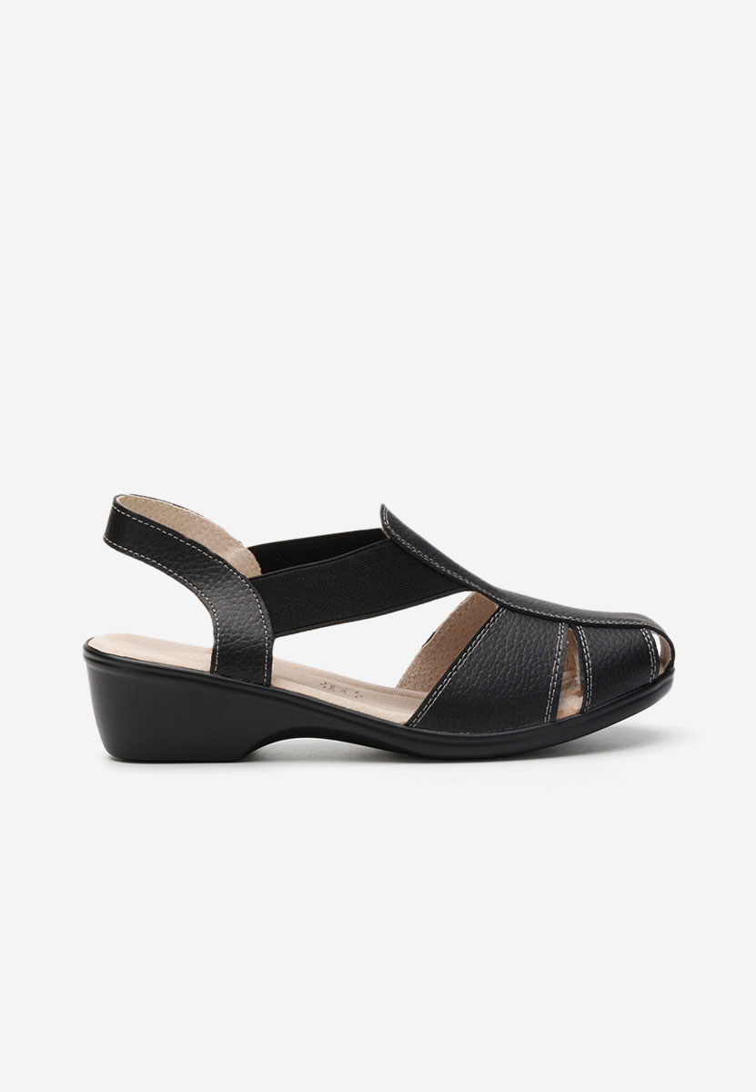 Černé sandály na podpatku Melona V4