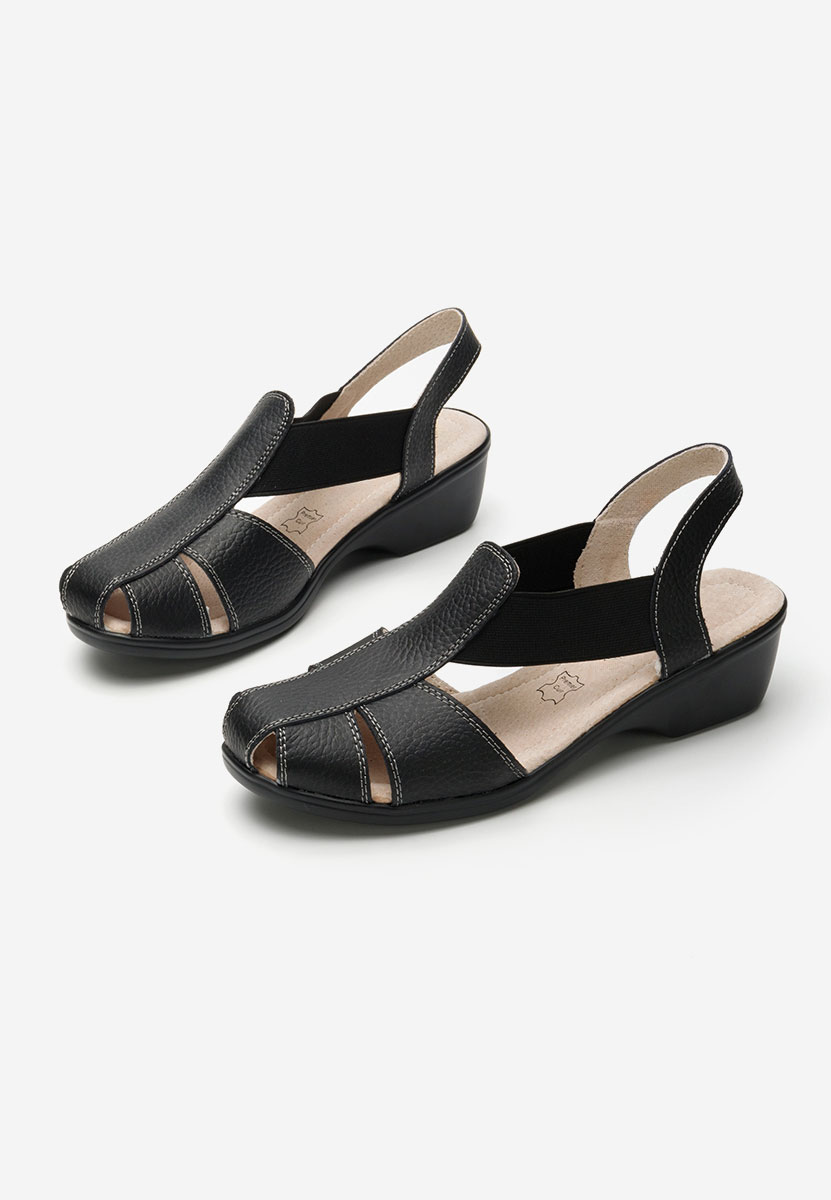 Černé sandály na podpatku Melona V4