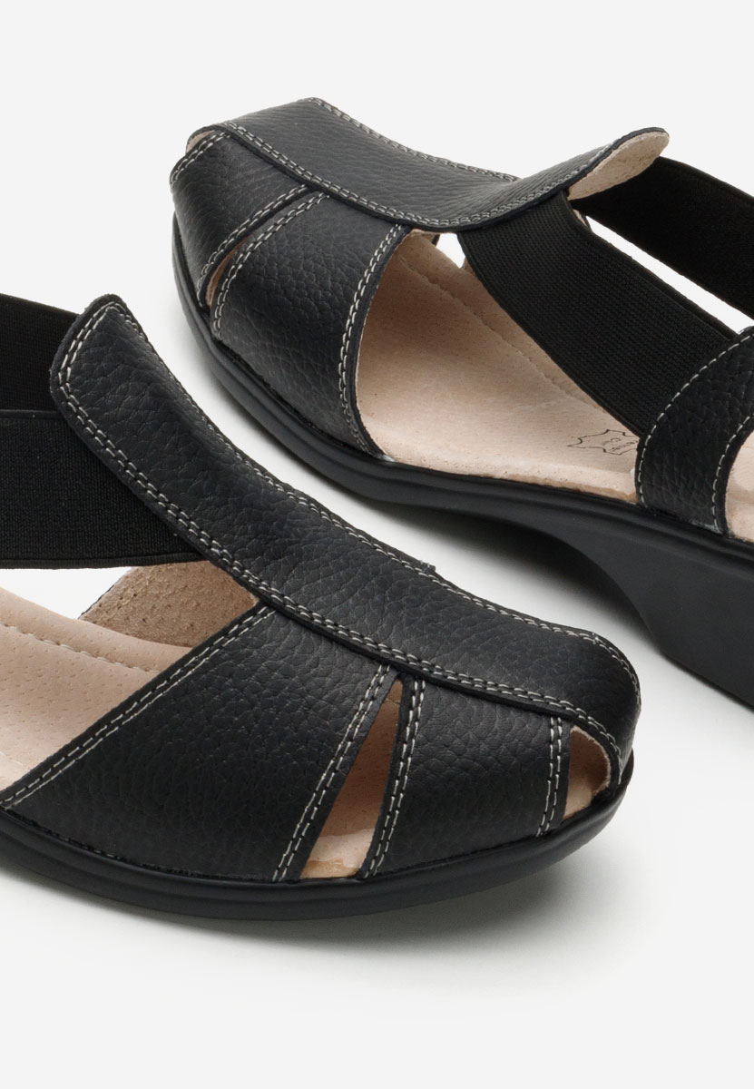 Černé sandály na podpatku Melona V4