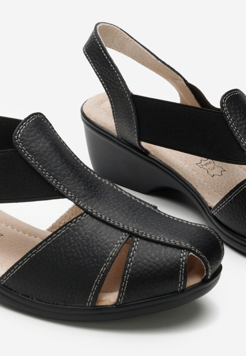 Černé sandály na podpatku Melona V4