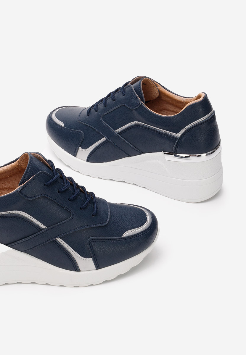 Tmavě modré kožené dámské sneakersy Nayra