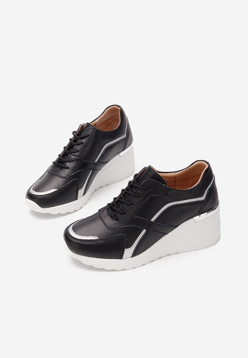 Černé kožené dámské sneakersy Nayra