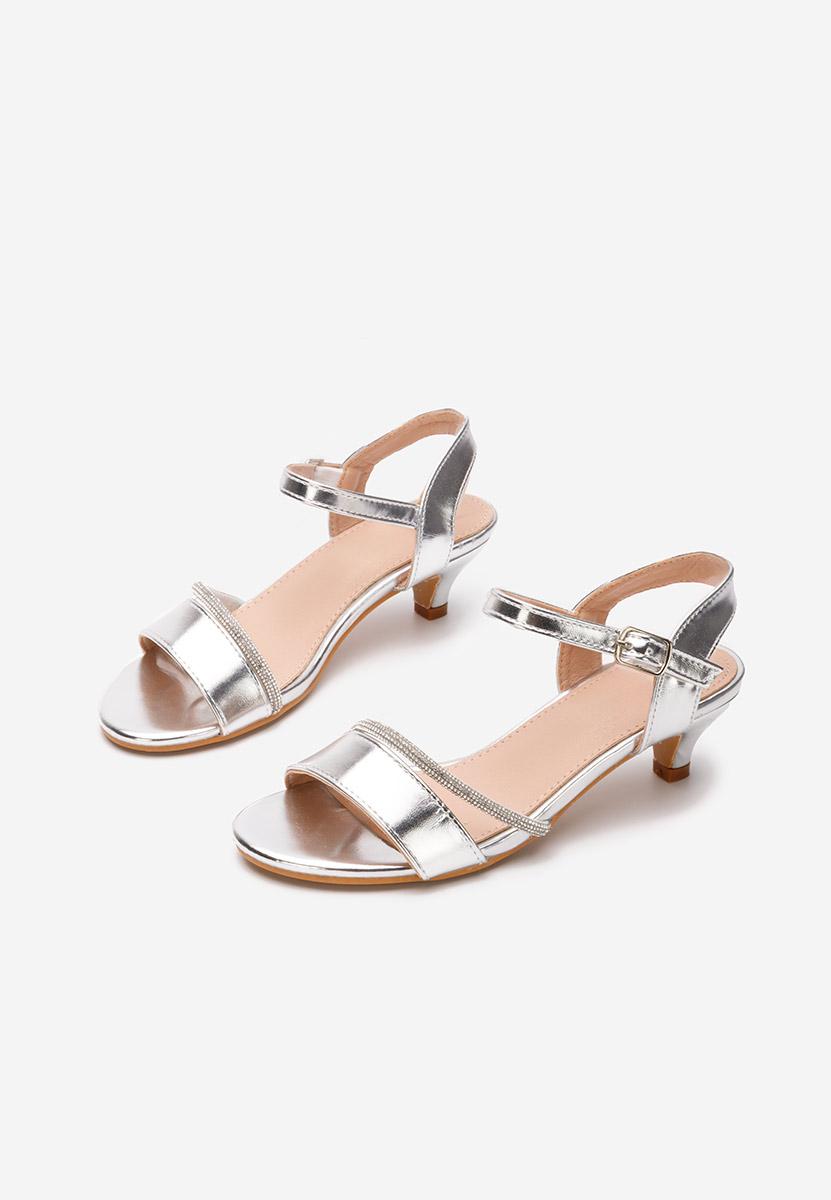 Stribrné dívčí sandály Sassy