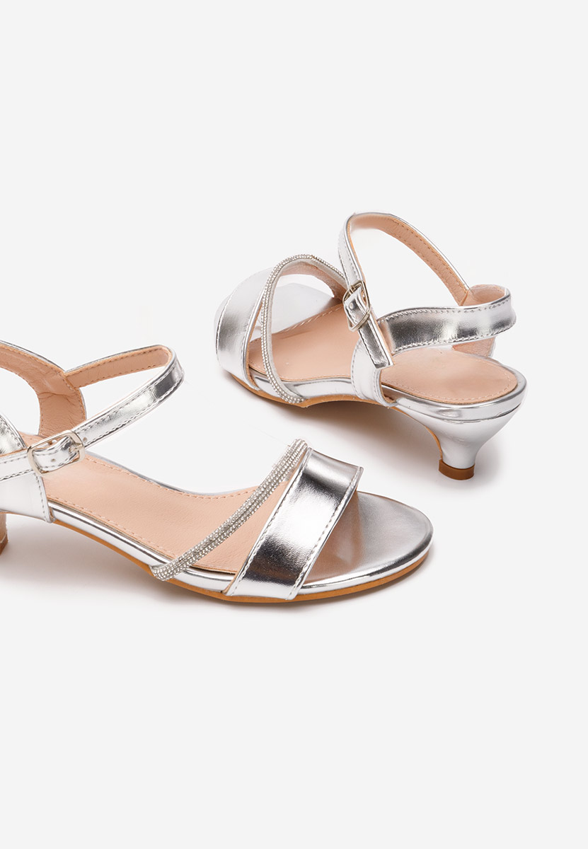 Stribrné dívčí sandály Sassy
