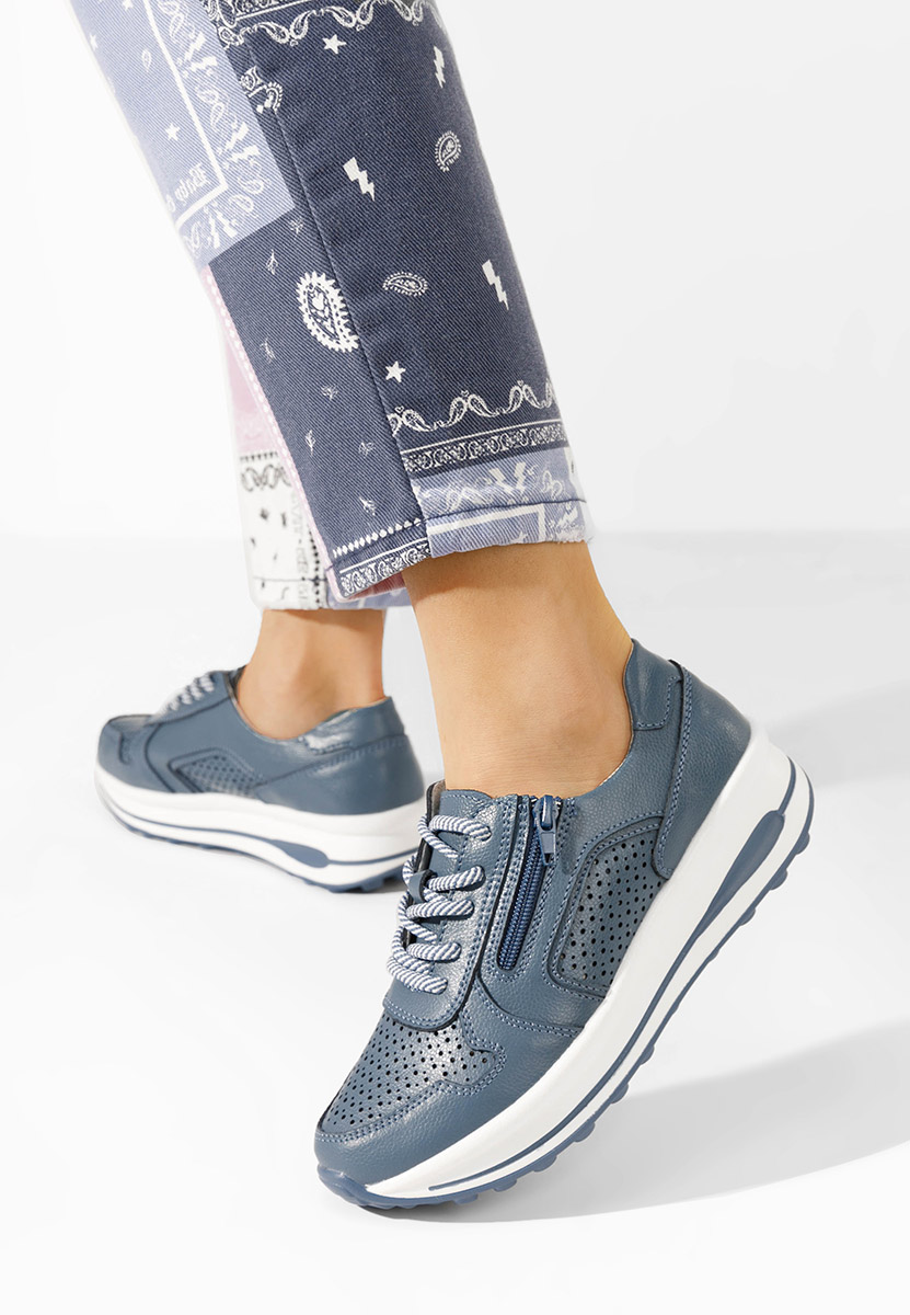 Svetlě modré kožené dámské sneakersy Cidra
