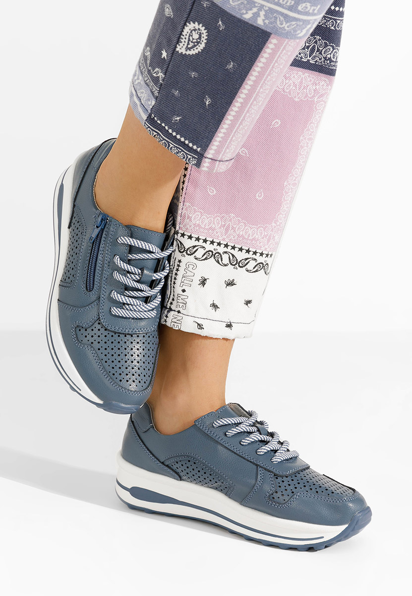 Svetlě modré kožené dámské sneakersy Cidra