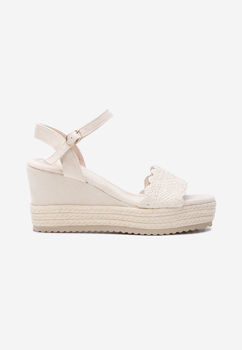 Bílé sandály na klínku Miliana