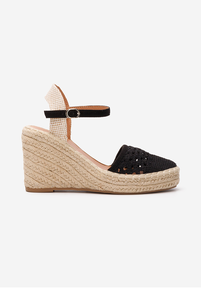 Černé sandály espadrilky Adeja