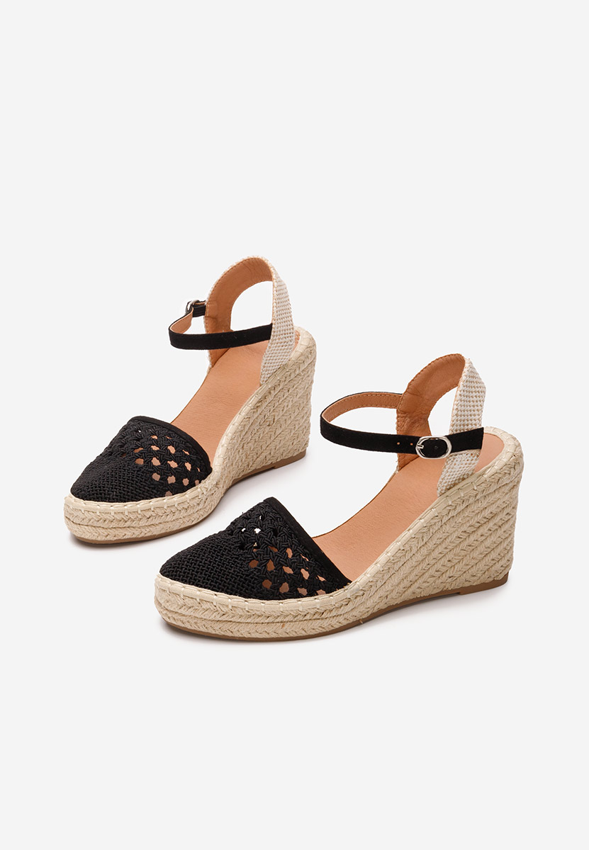 Černé sandály espadrilky Adeja