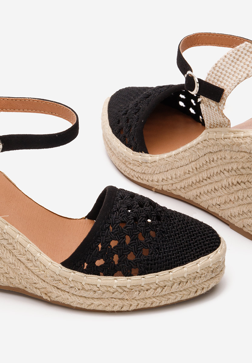 Černé sandály espadrilky Adeja