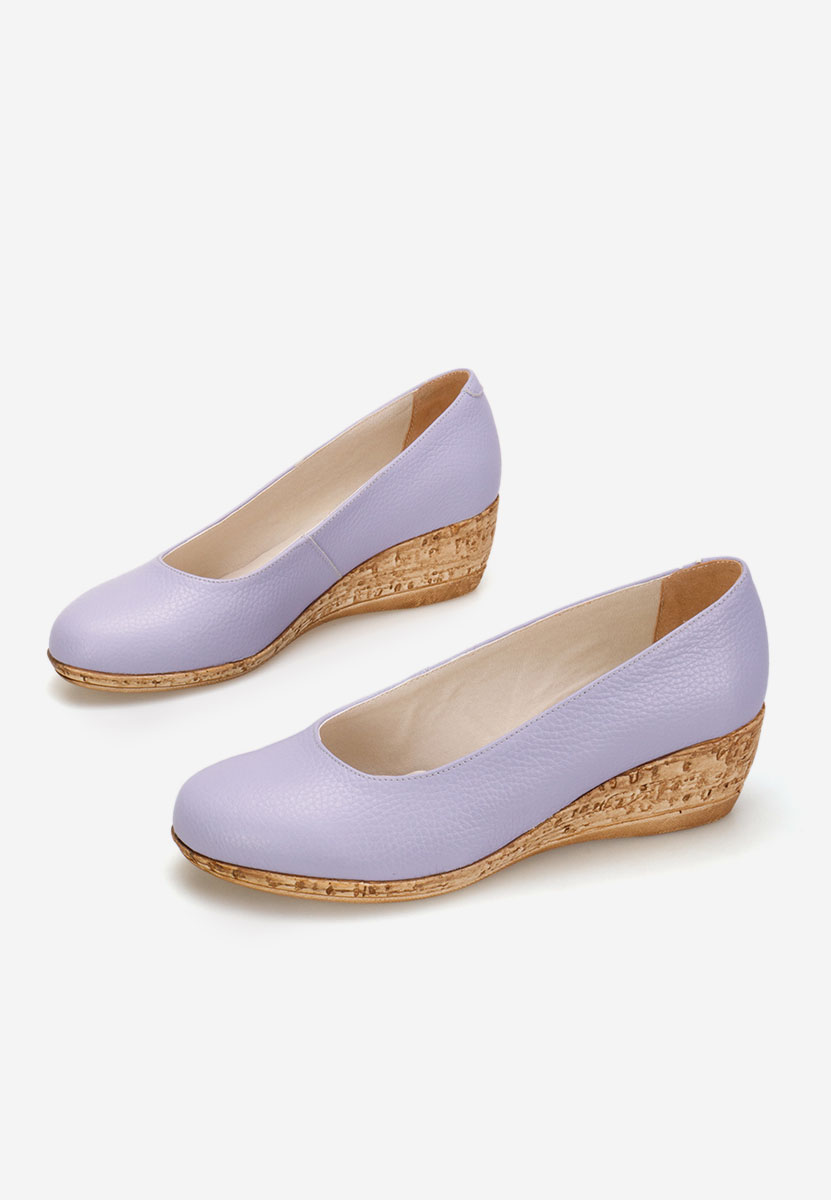 Fialové lodičky na klínku Sonia V3