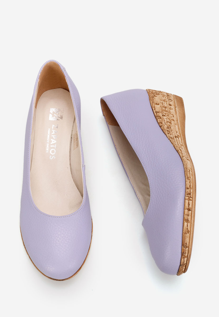 Fialové lodičky na klínku Sonia V3