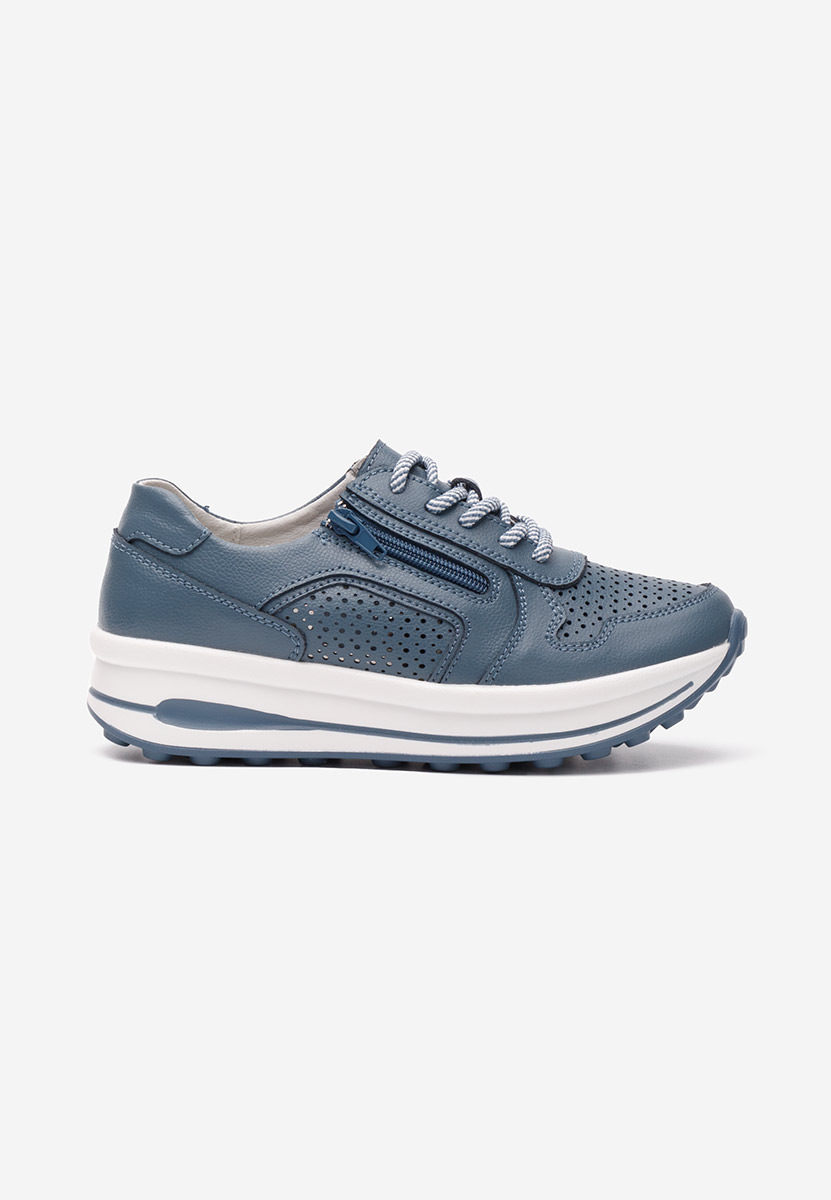 Svetlě modré kožené dámské sneakersy Cidra