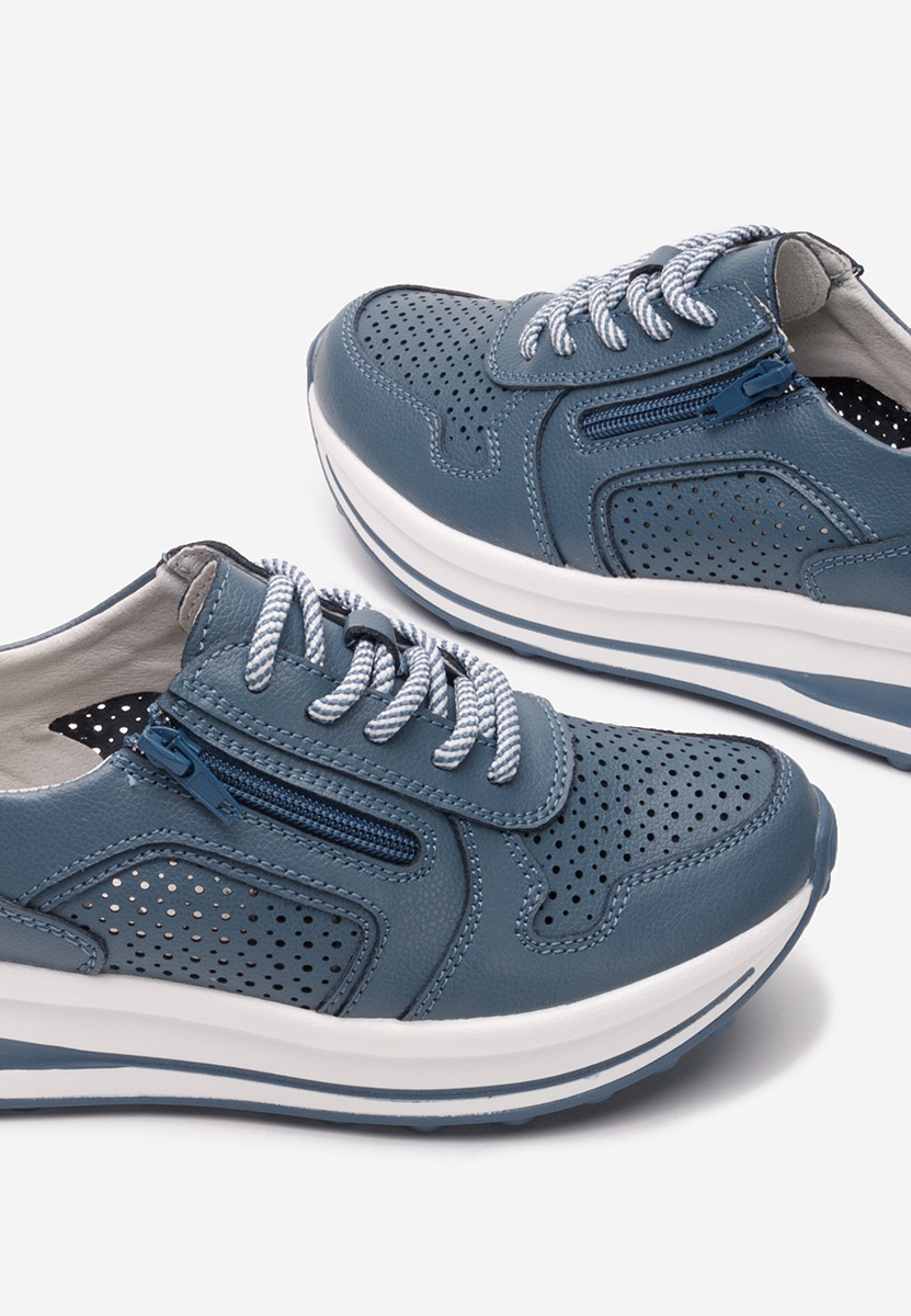 Svetlě modré kožené dámské sneakersy Cidra