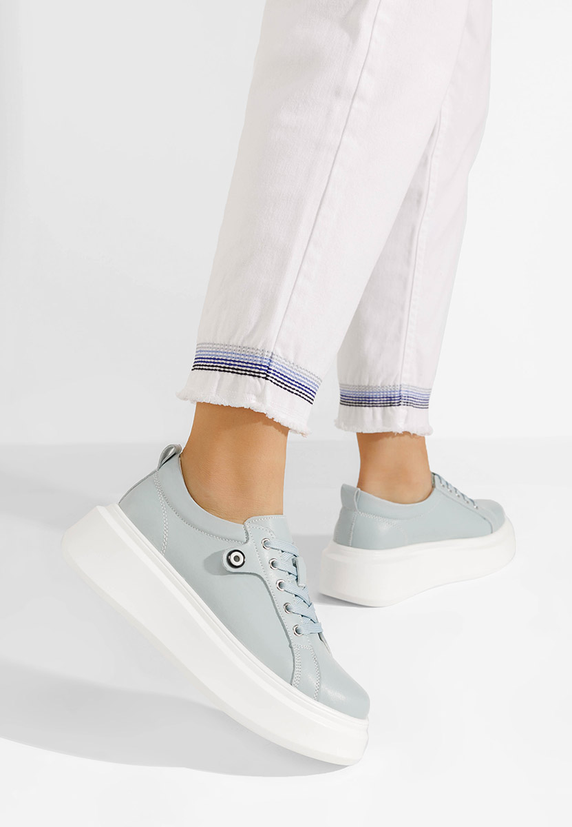 Svetlě modré kožené dámské sneakersy Galedia V2