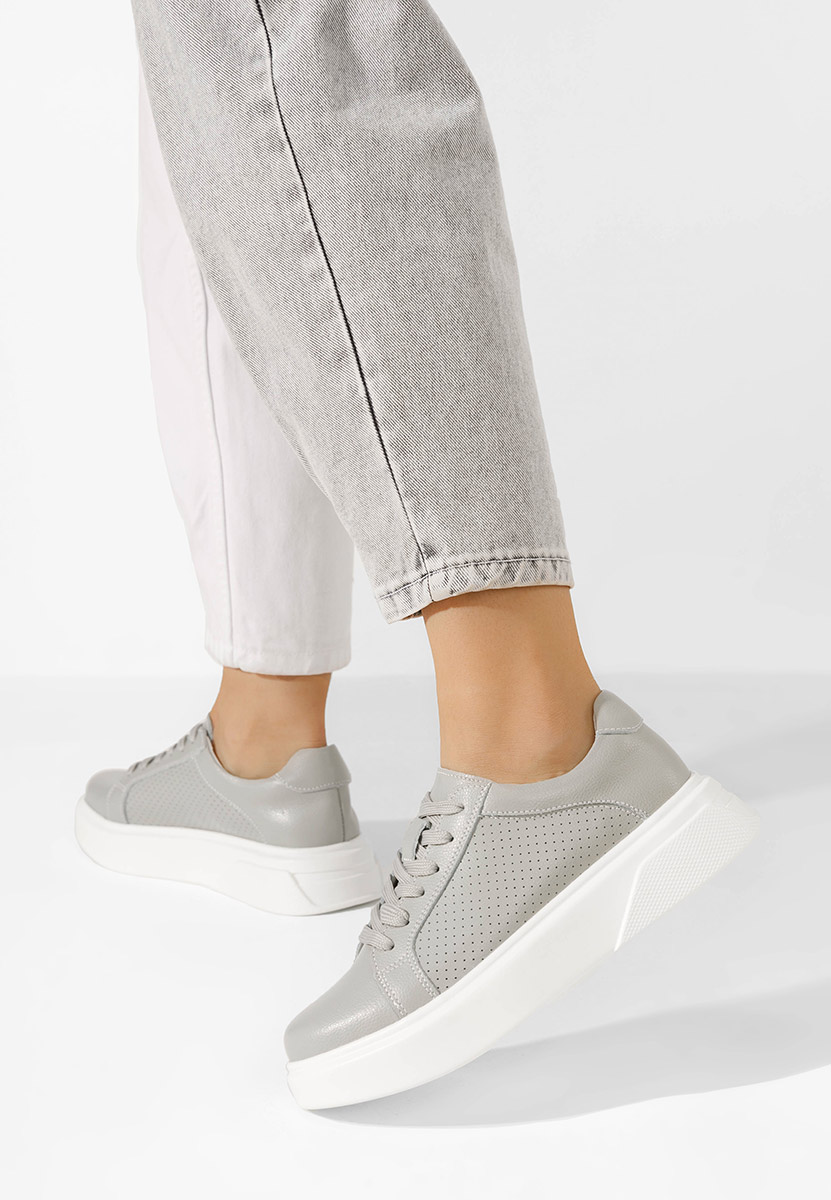 Šedé kožené dámské sneakersy Jenina