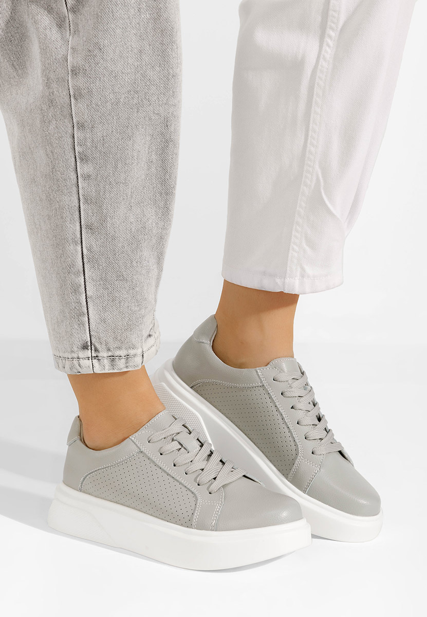 Šedé kožené dámské sneakersy Jenina