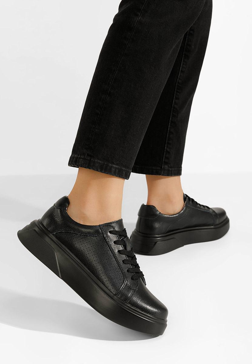 Černé kožené dámské sneakersy Jenina
