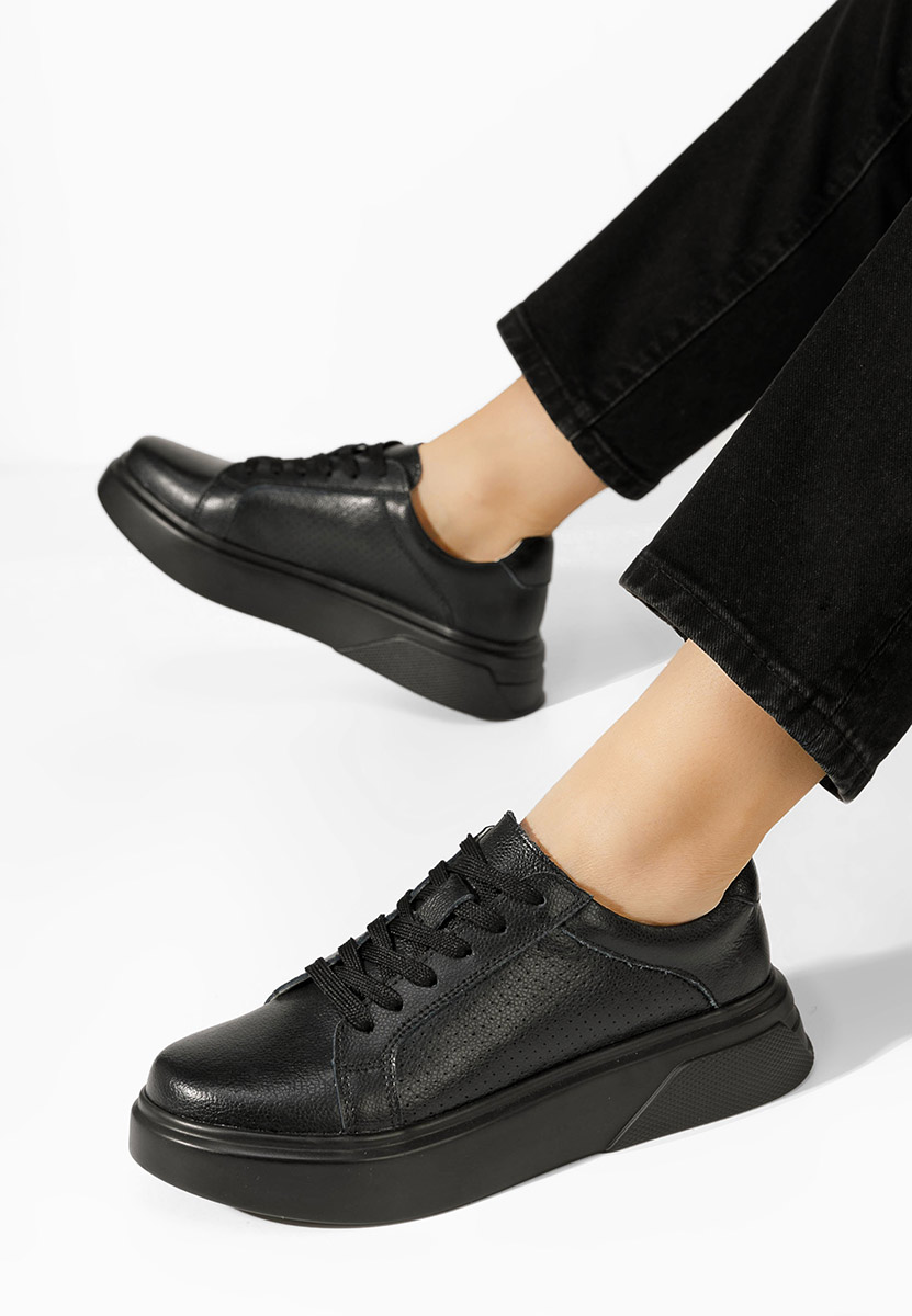 Černé kožené dámské sneakersy Jenina