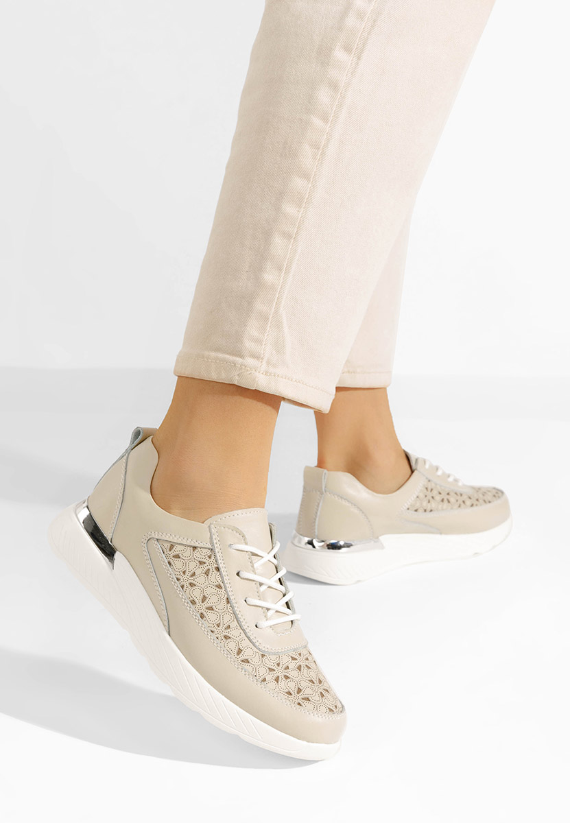 Tělové kožené dámské sneakersy Calyse