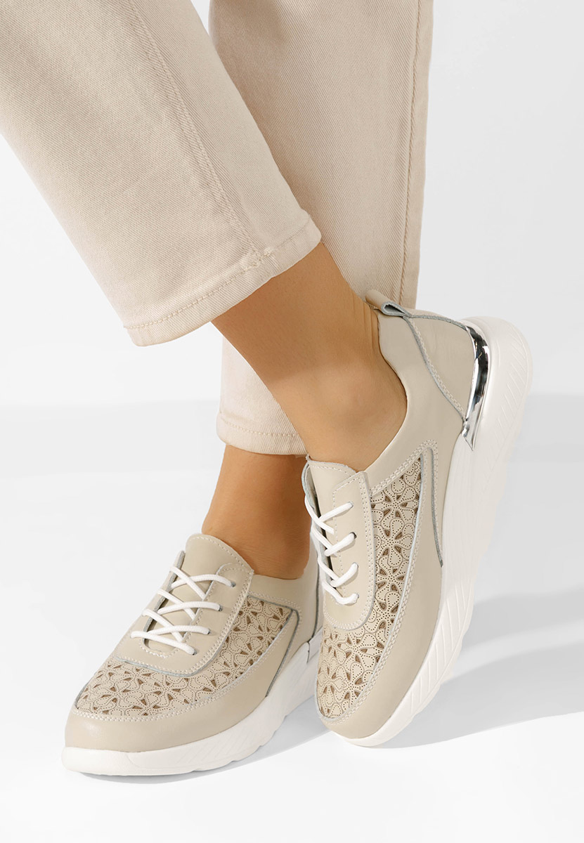Tělové kožené dámské sneakersy Calyse