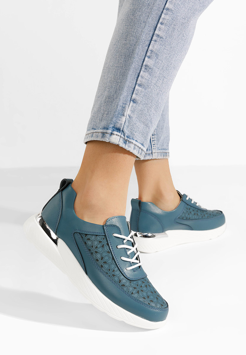 Modré kožené dámské sneakersy Calyse