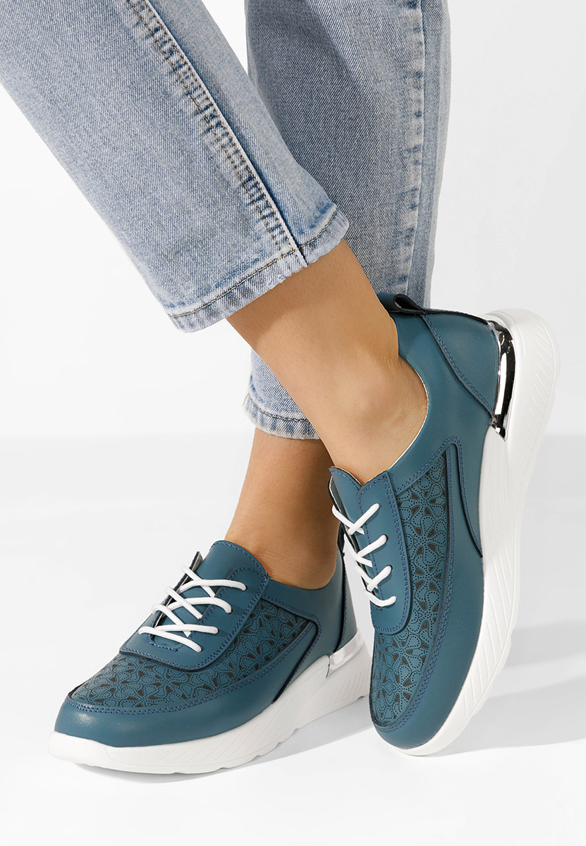 Modré kožené dámské sneakersy Calyse