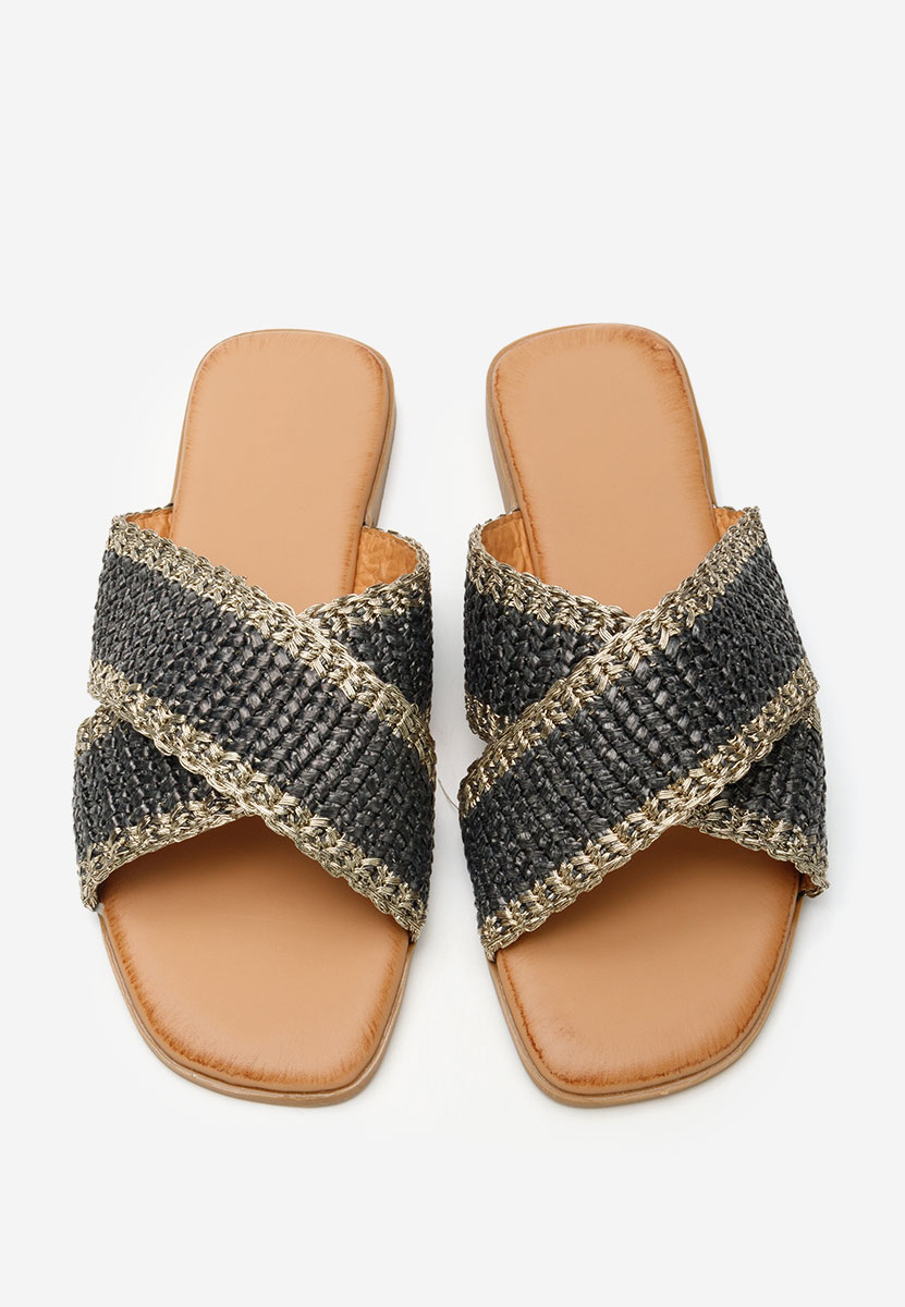 Černé dámské pantofle bez podpatku Jamira