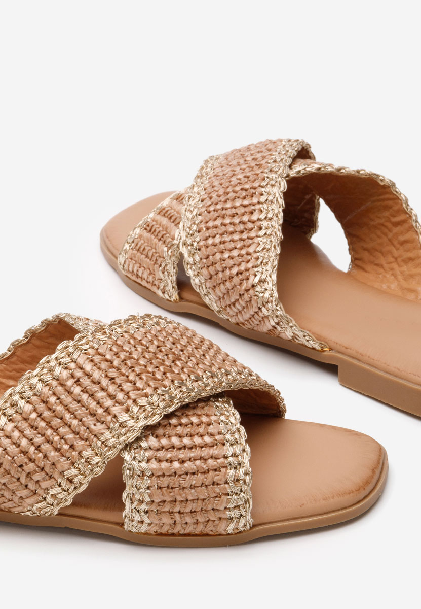 Khaki dámské pantofle bez podpatku Jamira