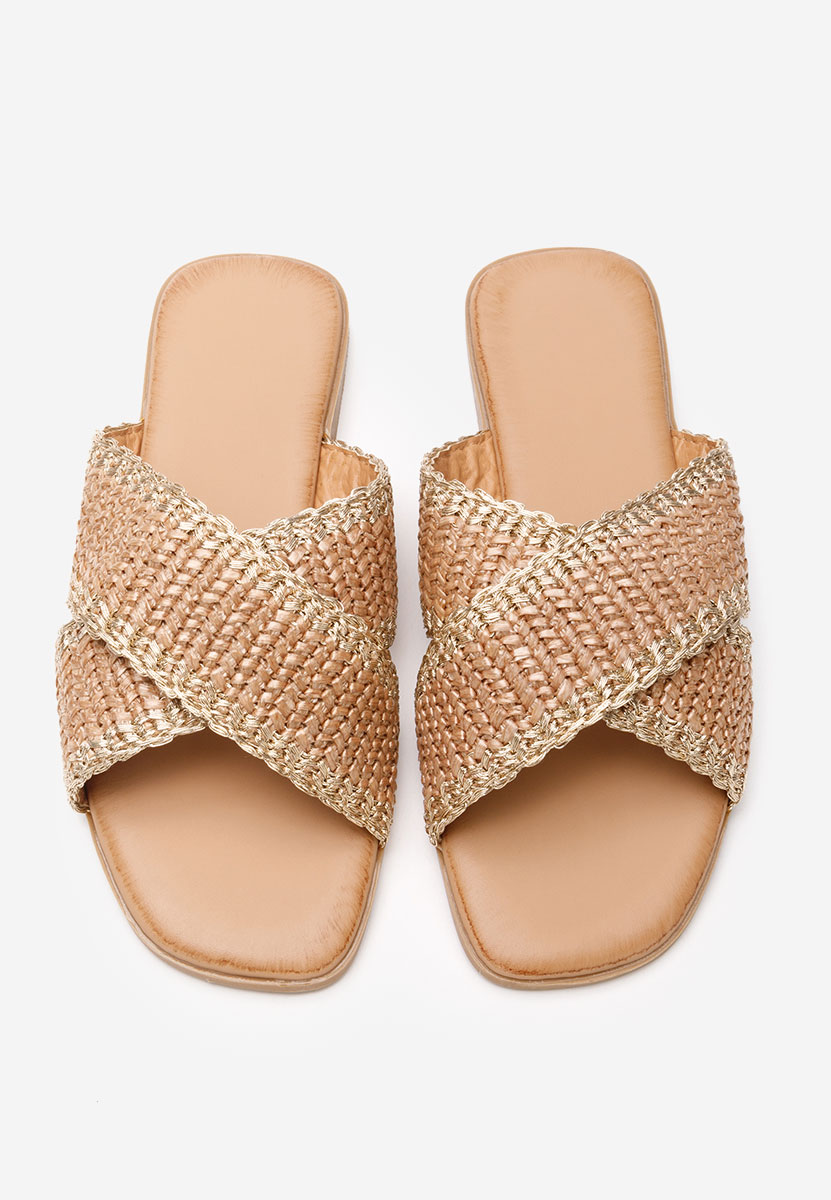 Khaki dámské pantofle bez podpatku Jamira