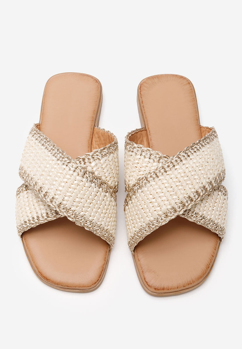 Béžové dámské pantofle bez podpatku Jamira