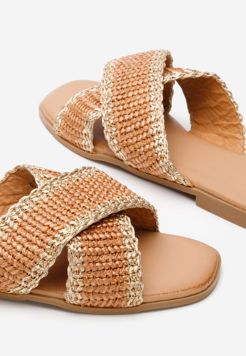 Camelové dámské pantofle bez podpatku Jamira