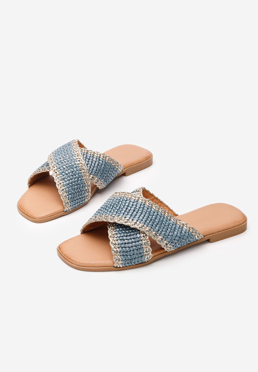 Modré dámské pantofle bez podpatku Jamira