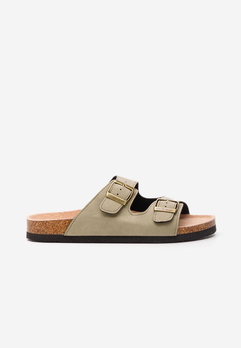 Khaki pantofle dámské Vanasia