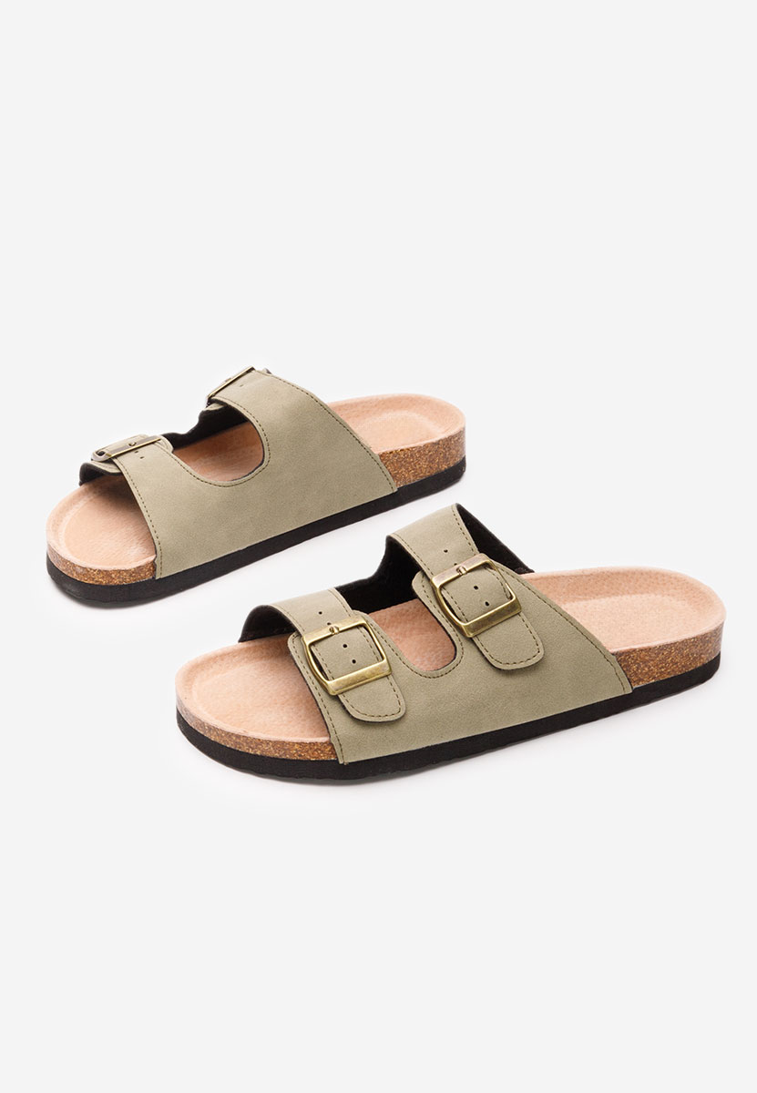 Khaki pantofle dámské Vanasia