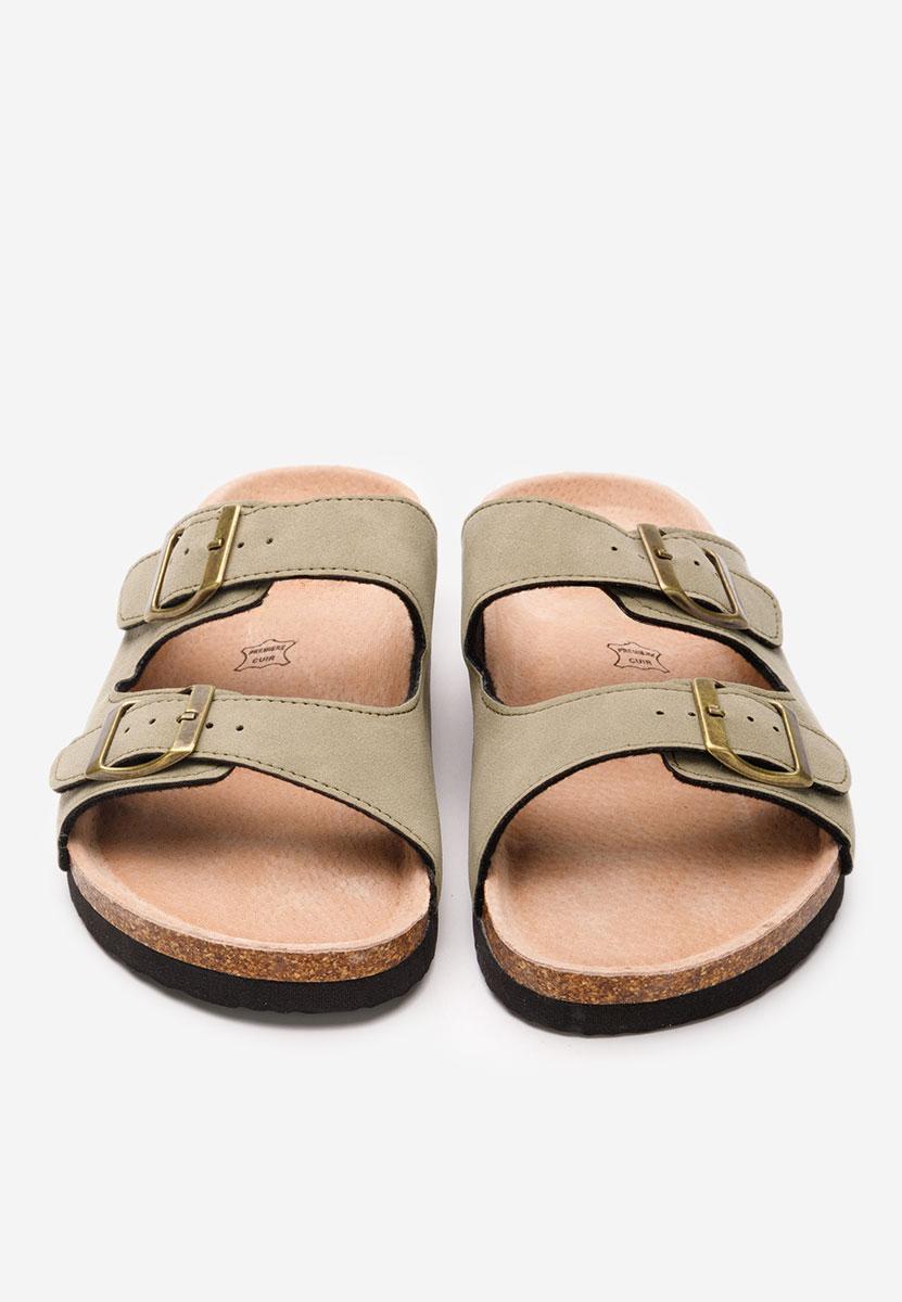 Khaki pantofle dámské Vanasia