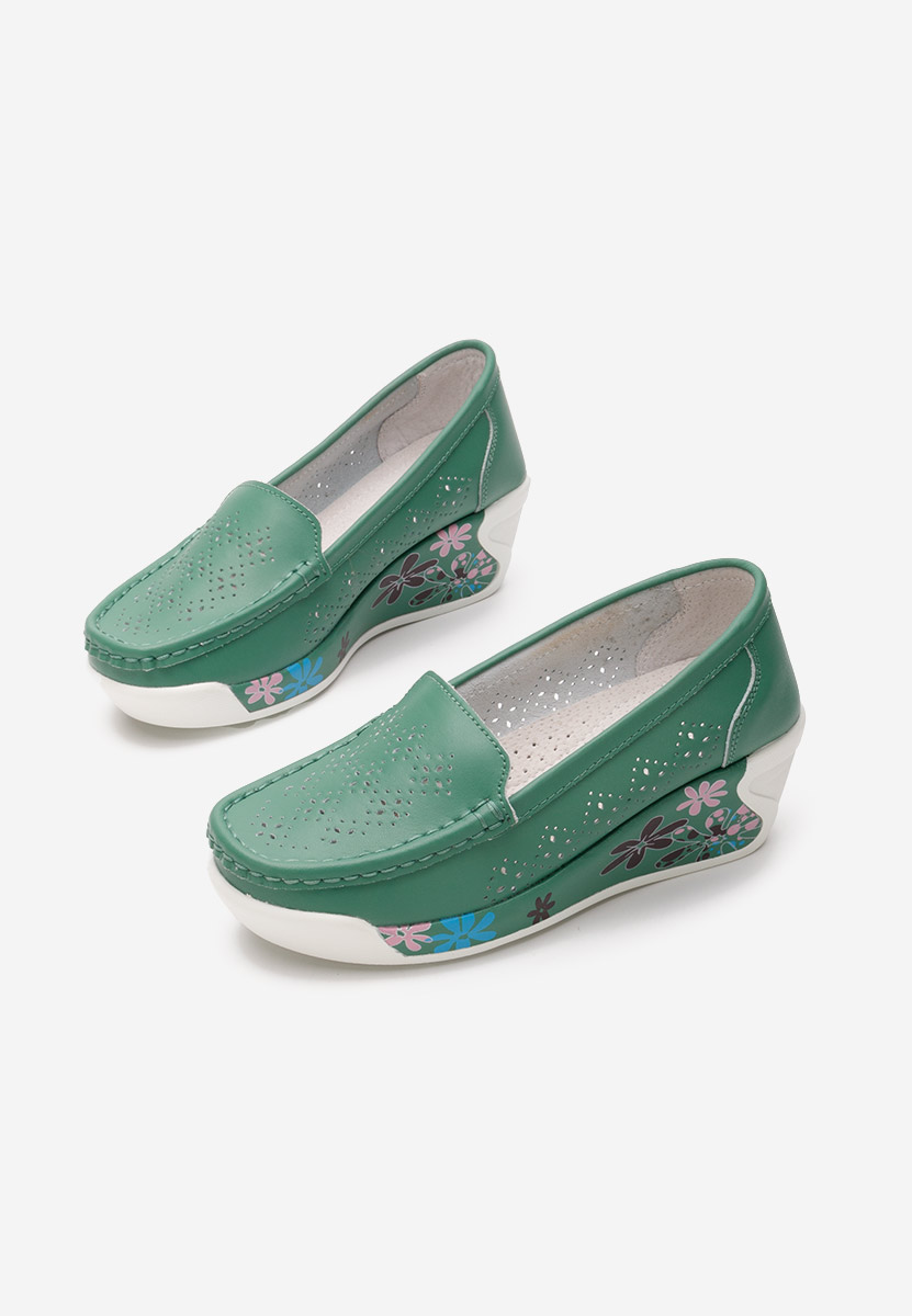 Zelené mokasíny na platformě Havana