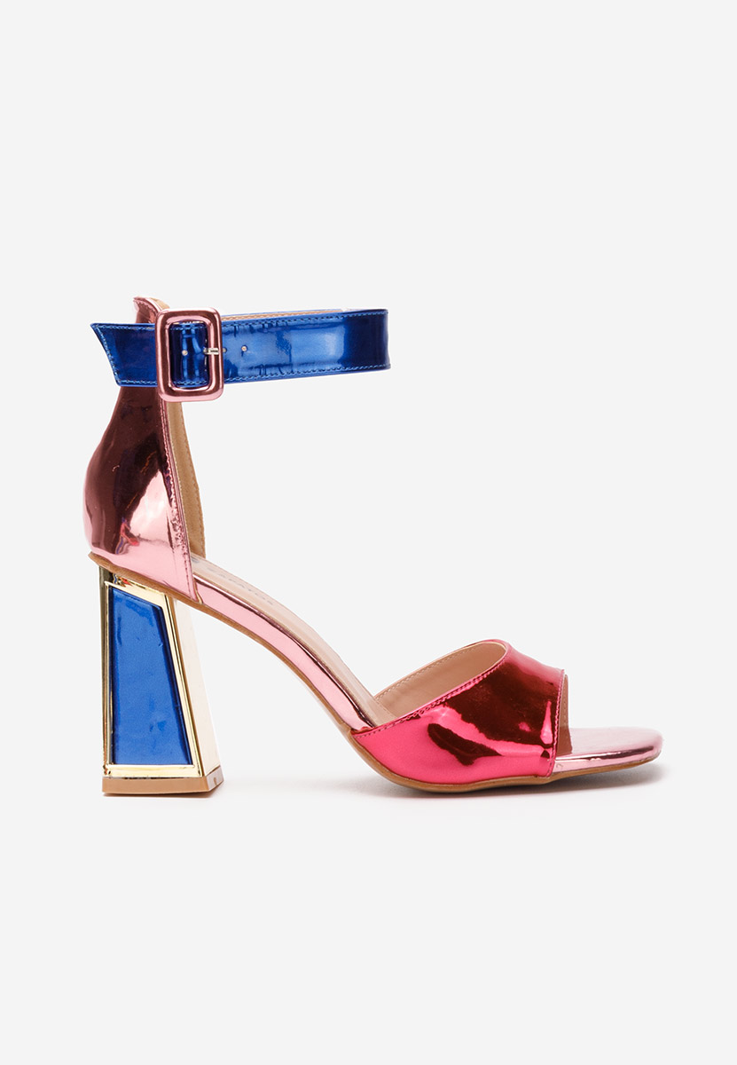 Viacfarebné sandály na podpatku Welia