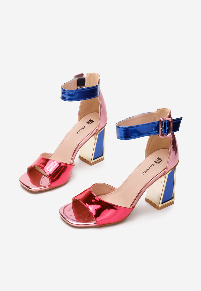 Viacfarebné sandály na podpatku Welia