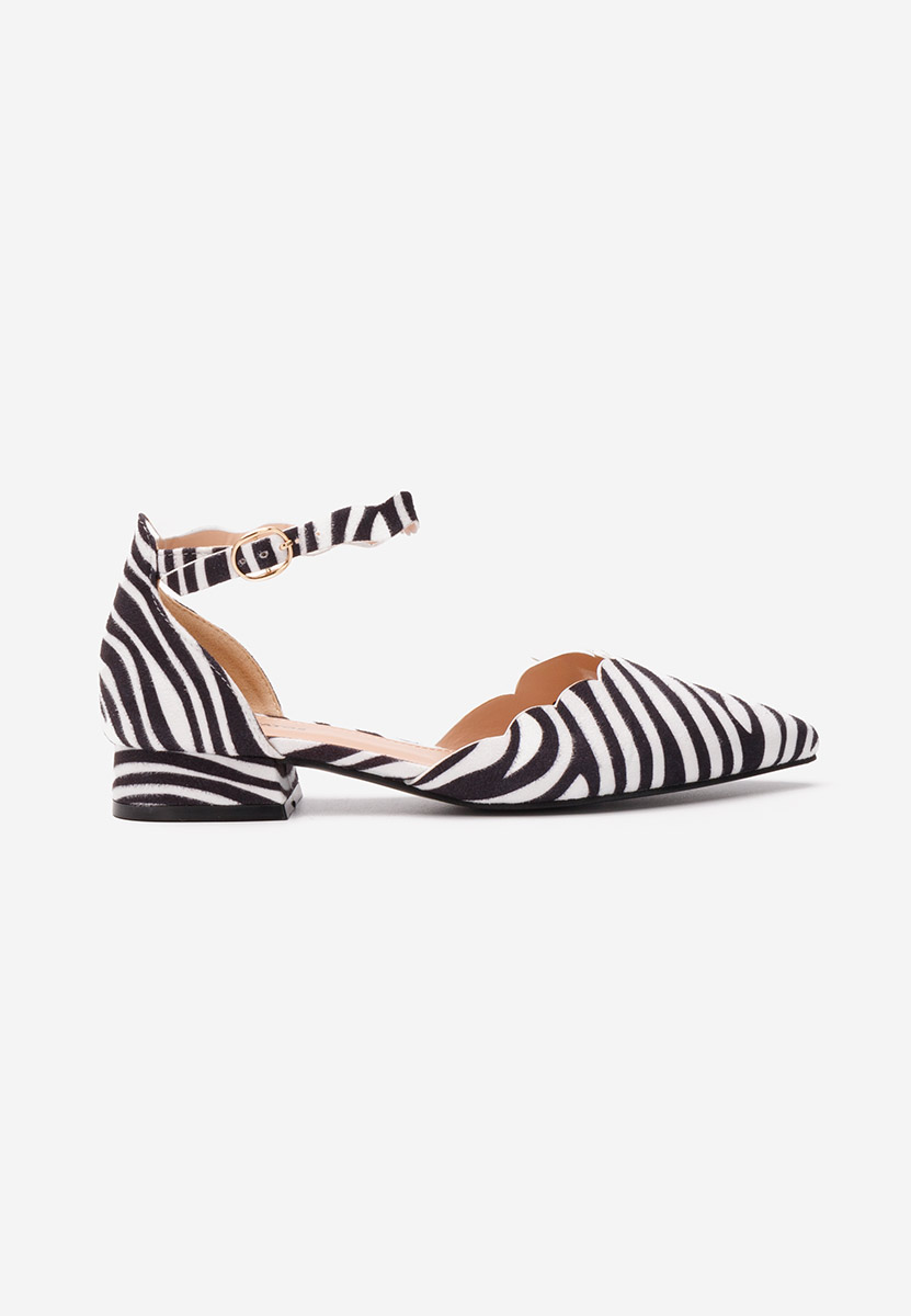 Zebra lodičky na nízkém podpatku Weber