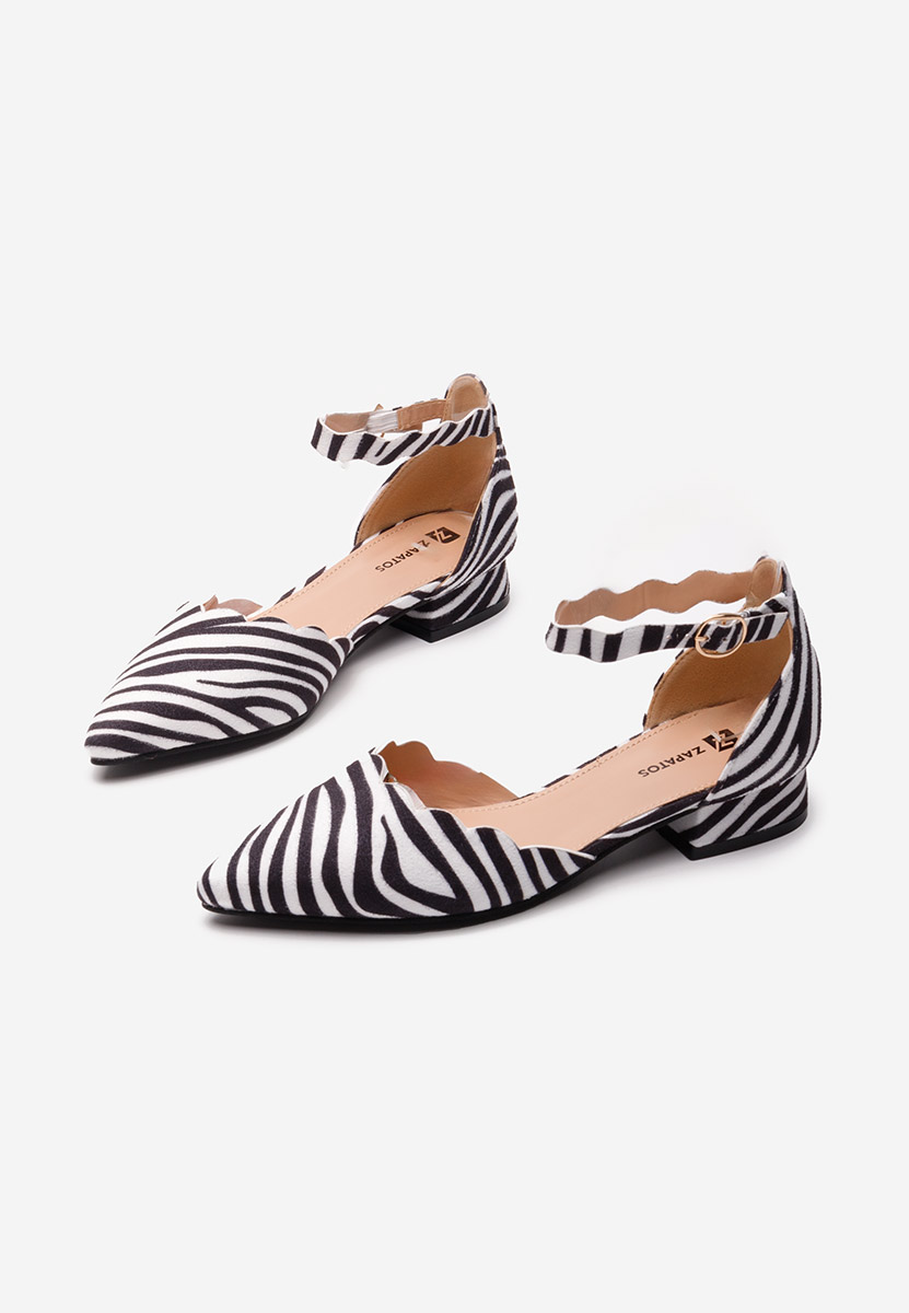 Zebra lodičky na nízkém podpatku Weber