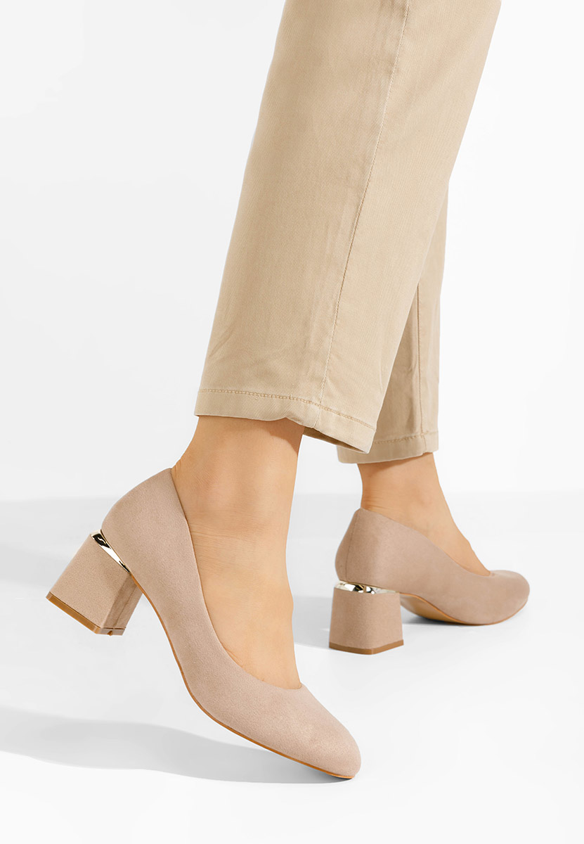 Khaki lodičky na hrubém podpatku Cabrilla V4