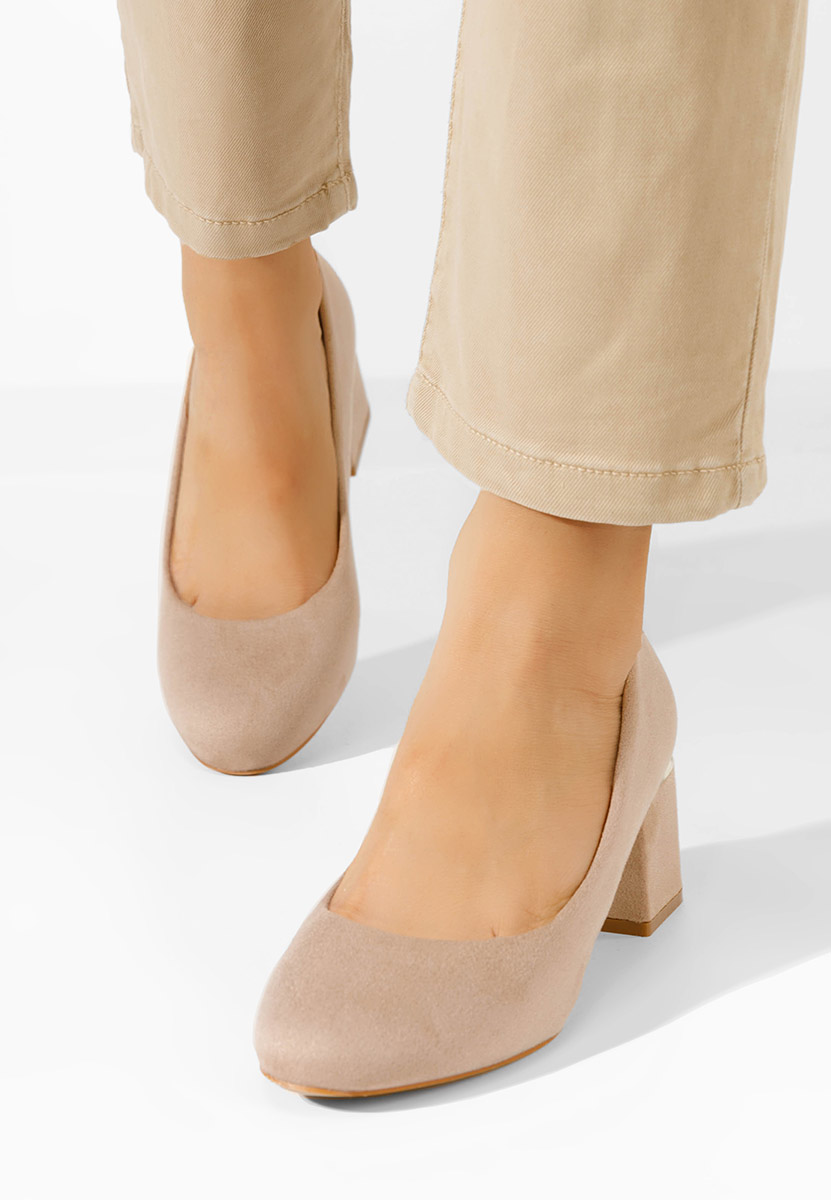 Khaki lodičky na hrubém podpatku Cabrilla V4